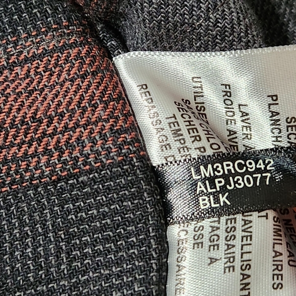 Levis Plaid Lined Canvas Chore Jacket Size XL 100% Cotton Black Full Zip  A3 - Picture 12 of 14